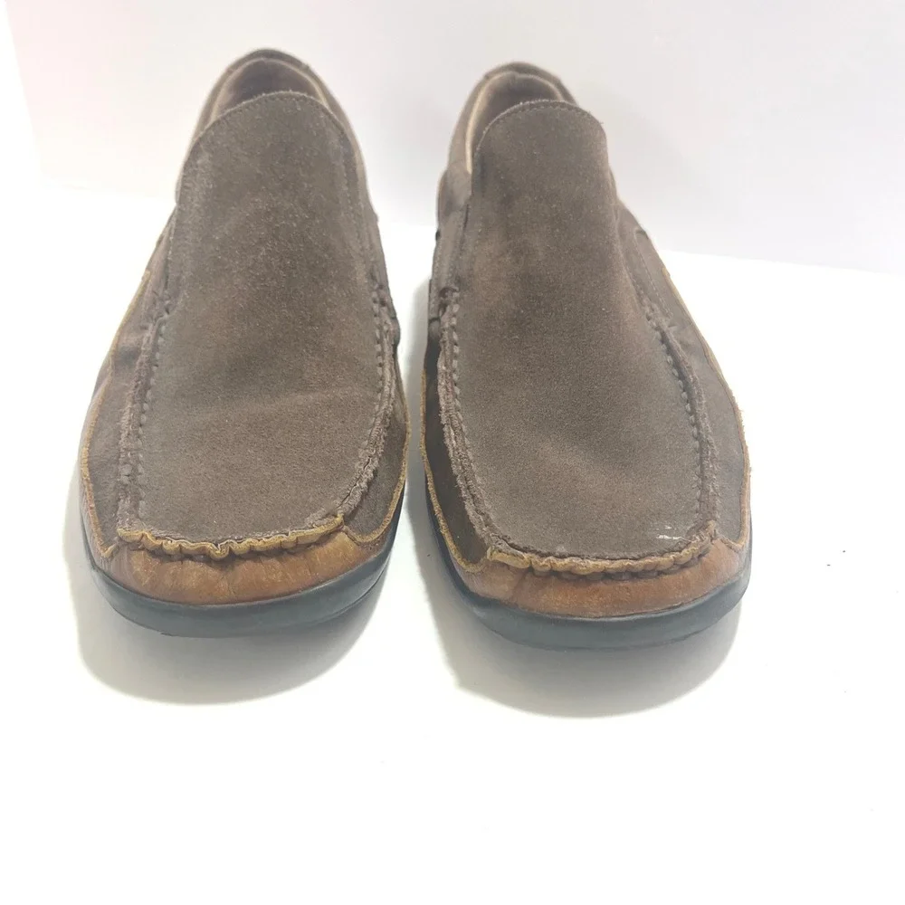 Bostonian Leather & Suede Slip On Moc Toe Loafers Driving Shoes 10 1/2 M Men's